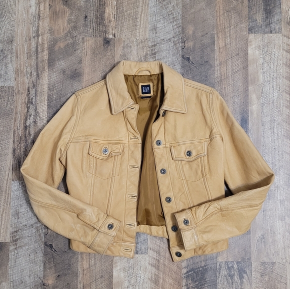 GAP Jackets & Blazers - Spring 2026 Trend Vinatge GAP Tan Leather Jacket